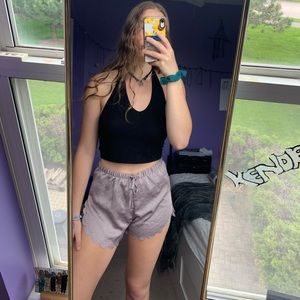 H&M purple flowy shorts